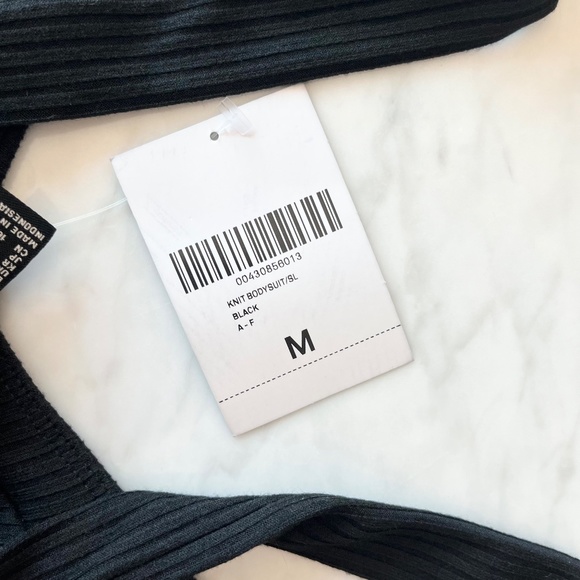 New with Tags - F21 Black Tank Bralette Style Thong Body Suit - Size M - Picture 4 of 5